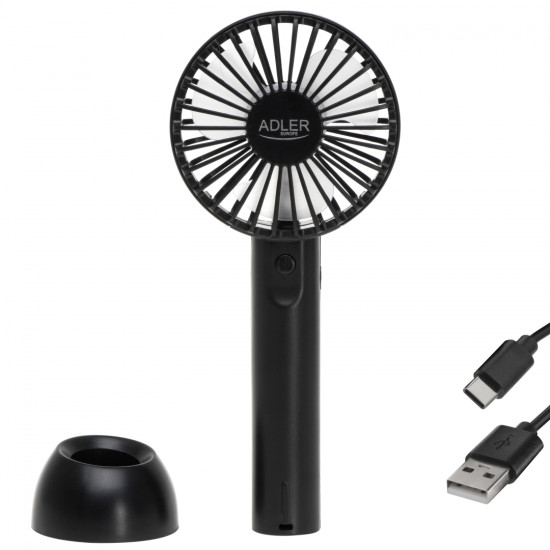 Adler AD 7338 mini USB ventilátor 7cm átmérő, fekete szín 
