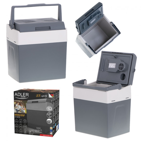 Adler AD8078 elektromos hűtőtáska, 28L, szürke szín 