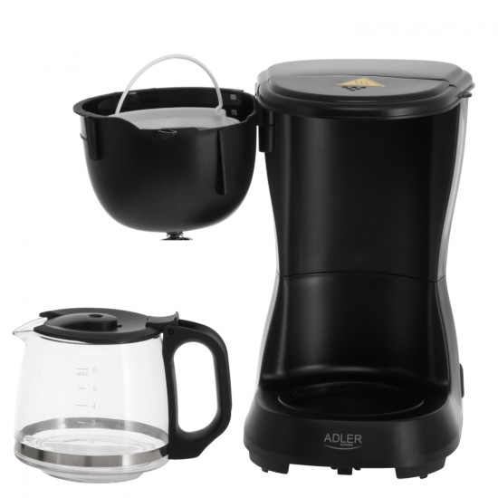 Adler AD4381 filteres tea-kávéfőző, 0.6L, 600W, fekete szín 