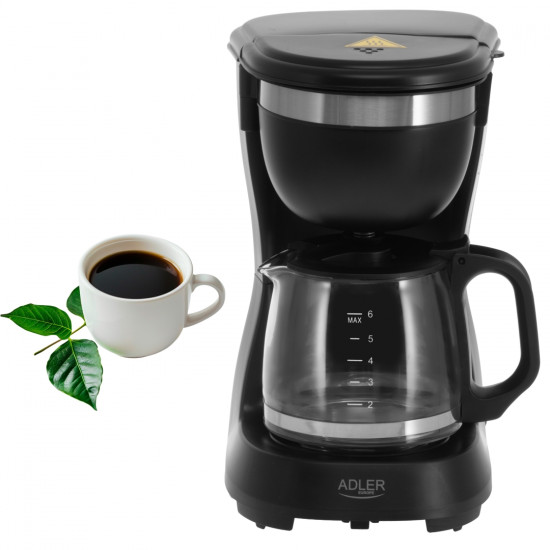 Adler AD4381 filteres tea-kávéfőző, 0.6L, 600W, fekete szín 