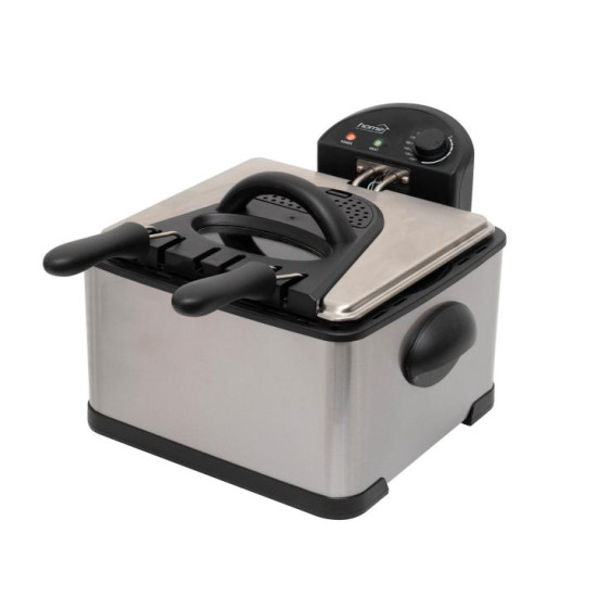 Home HGOLS4 dupla kosaras olajsütő, 2000 W, 4-6 l,  rozsdamentes készülékház, 3 sütőkosár