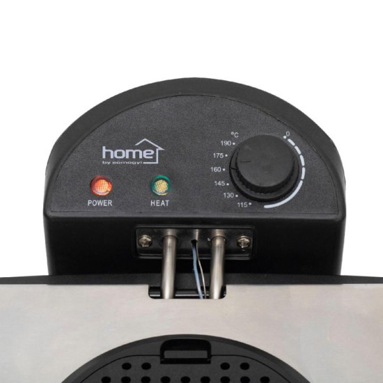 Home HGOLS4 dupla kosaras olajsütő, 2000 W, 4-6 l,  rozsdamentes készülékház, 3 sütőkosár