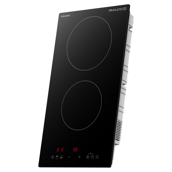Philco PHD 302 E beépíthető indukciós dominó üvegkerámialap, 28.8x52x5.6 cm, fekete szín 