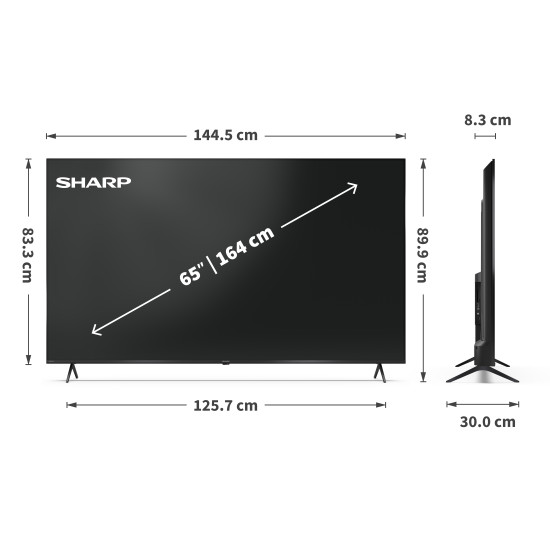 Sharp 65HP5265E 4K UHD Smart QLED TV, 65", 165.1 cm 