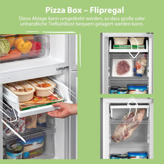 Comfee RCB169DS2(E) alulfagyasztós kombinált hűtőszekrény, 115/59L, 47x51.1x150 cm, inox 