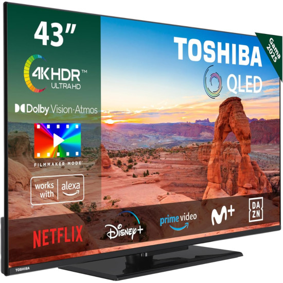 Toshiba 43QV3463DG 4K UHD Smart QLED TV, 43", 109.22 cm
