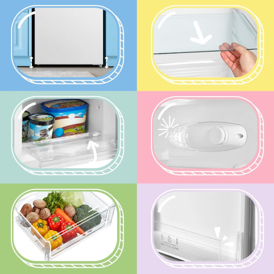 Comfee RCB169WH2(E) alulfagyasztós kombinált hűtőszekrény, 115/59L, 47x51.1x150 cm 