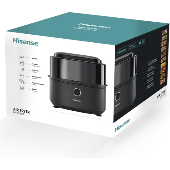 Hisense HAF1350DR forrólevegős sütő, Air Fryer, 6.7L, 1350W, antracit szín 