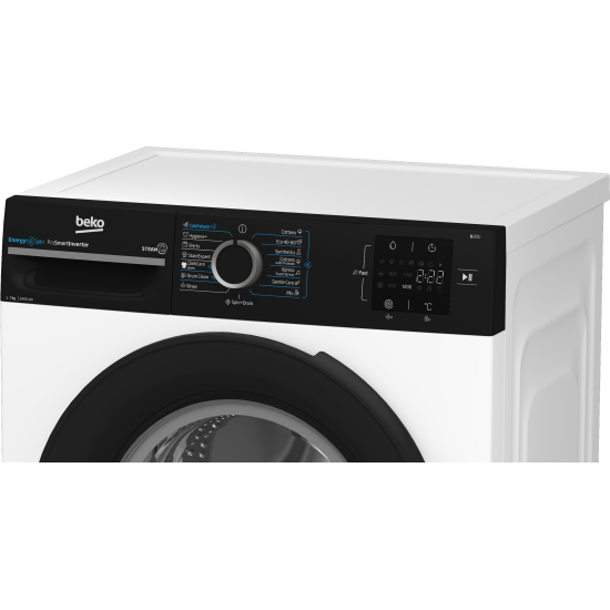Beko BM3WFSU37413WPBB1 elöltöltős mosógép, 7 kg, inverter motor, 60x49.6x84.5 cm 