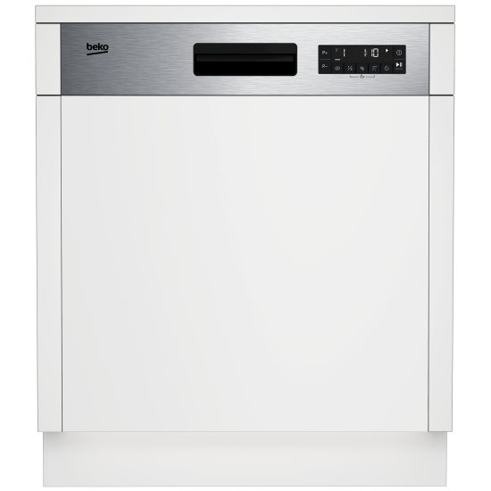 Beko BDSN28530X kezelőpaneles beépíhető mosogatógép, 15 teríték, automatikus ajtónyitás, 3 kosár,59.8x57x81.8 cm, ujjlenyomatmentes inox szín 