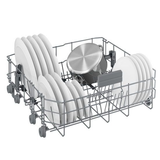 Beko BDSN28530X kezelőpaneles beépíhető mosogatógép, 15 teríték, automatikus ajtónyitás, 3 kosár,59.8x57x81.8 cm, ujjlenyomatmentes inox szín 
