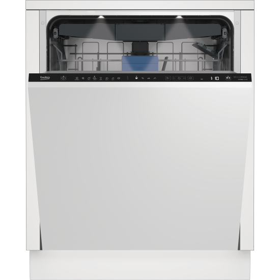 Beko BDIN38550C teljesen beépíthető mosogatógép, 15 teríték, 3 kosár, automatikus ajtónyitás, 59.8x55x81.8 cm