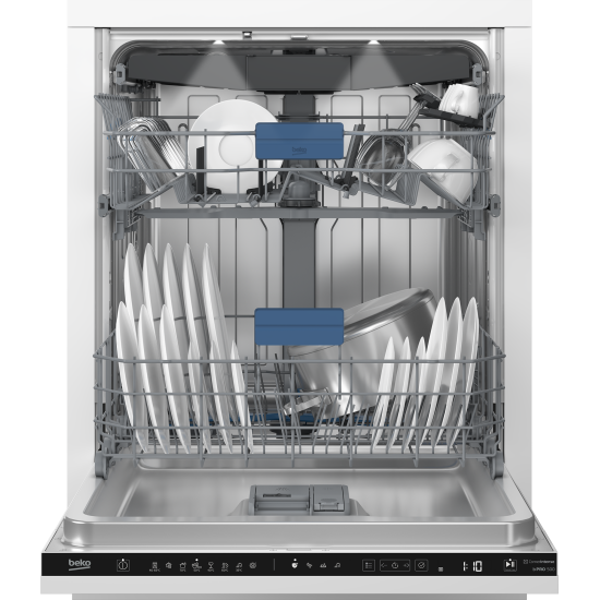 Beko BDIN38550C teljesen beépíthető mosogatógép, 15 teríték, 3 kosár, automatikus ajtónyitás, 59.8x55x81.8 cm