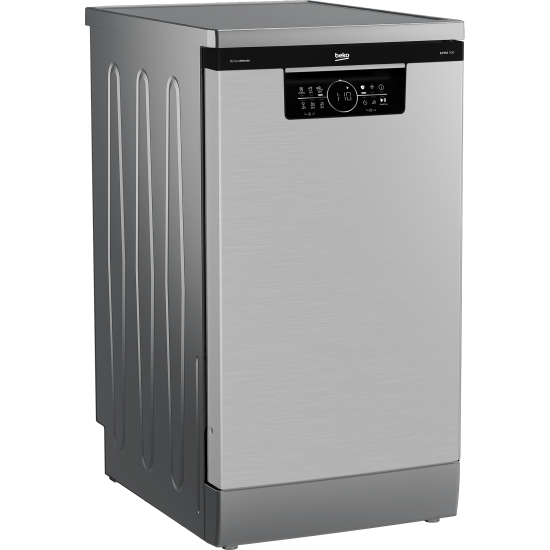 Beko BDFS26046XQ mosogatógép, 10 teríték, 3 kosár, automatikus ajtónyitás, 44.8x60x85 cm, acélszürke szín 