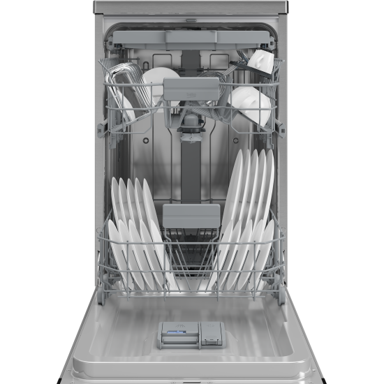 Beko BDFS26046XQ mosogatógép, 10 teríték, 3 kosár, automatikus ajtónyitás, 44.8x60x85 cm, acélszürke szín 