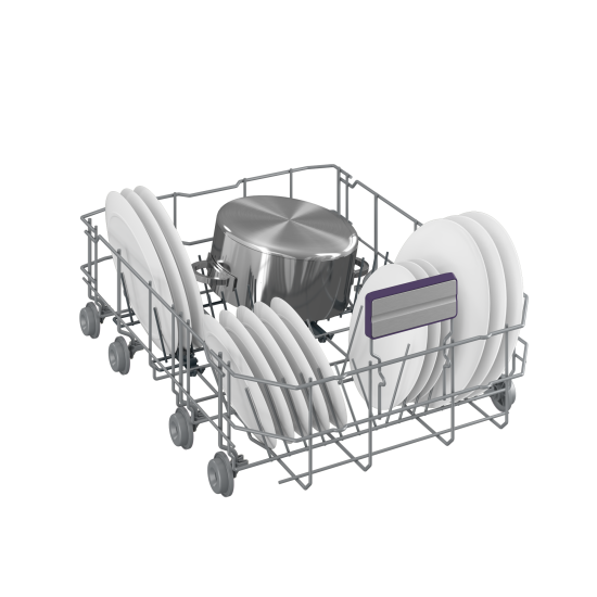 Beko BDFS26120XQ mosogatógép, 11 teríték, 3 kosár, 44.8x60x85 cm, acélszürke szín 