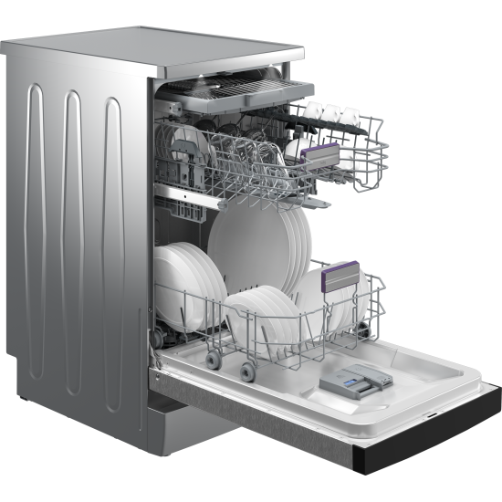 Beko BDFS26120XQ mosogatógép, 11 teríték, 3 kosár, 44.8x60x85 cm, acélszürke szín 