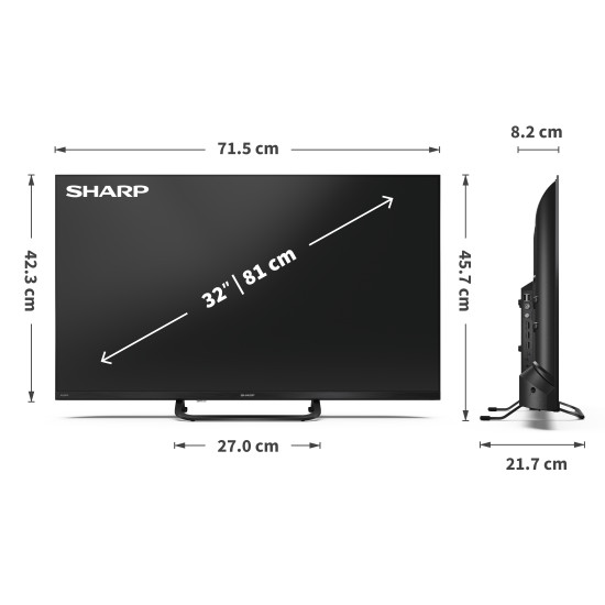 Sharp 40HF3865E Full HD Smart QLED TV, 40", 101.6 cm 