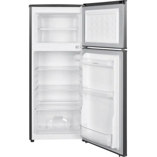 MPM MPM-125-CZ11/E felülfagyasztós kombinált hűtőszekrény, 89/28L, 48x53x115 cm, sötét inox szín 