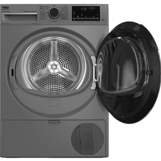 Beko AWZB 9HPS professzionális hőszivattyús szárítógép, 9 kg, inverter motor, 59.5x65.6x84.9 cm, ezüst szín 
