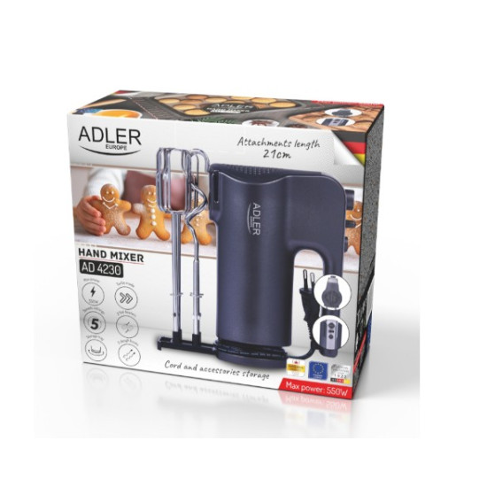 Adler AD4230 kézi mixer, 550W, fekete szín