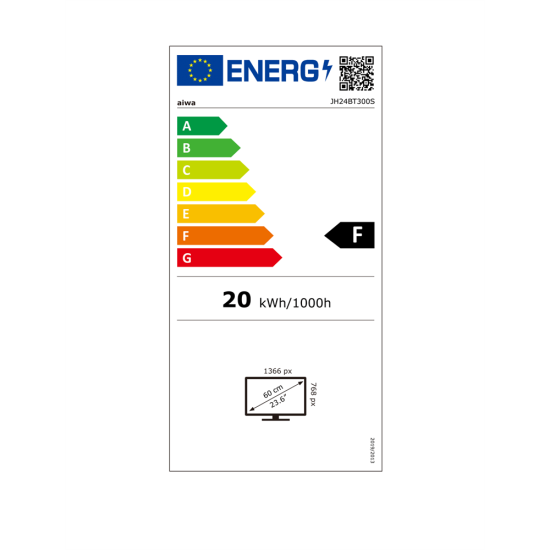 Aiwa JH24BT300S HD Ready LED TV, 24", 63.5 cm