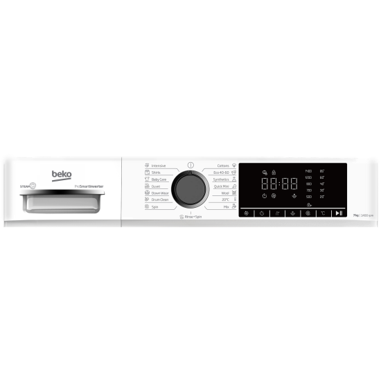 Beko B1WFM2741WBEE elöltöltős mosógép, 7 kg, gőz, 60x52x84.7 cm