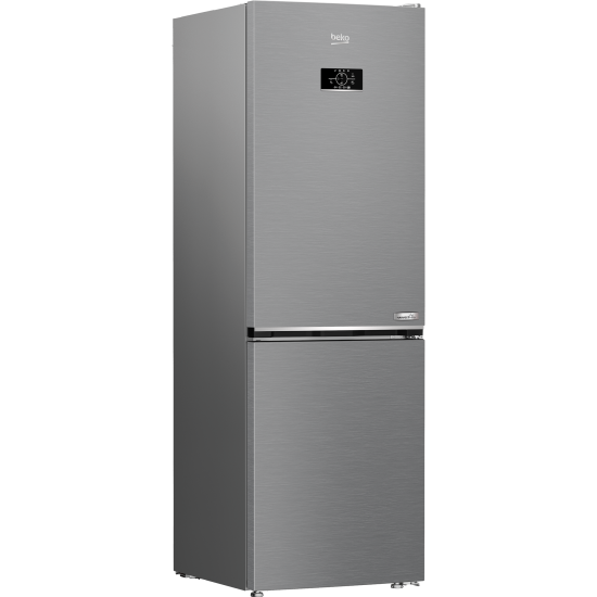 Beko B3RCNA364HXB1 No Frost alulfagyasztós kombinált hűtőszekrény, 210/106L, 59.5x66.3x186.5 cm, csiszolt ezüst szín 