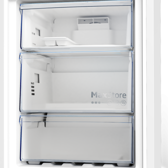Beko B3RCNA364HXB1 No Frost alulfagyasztós kombinált hűtőszekrény, 210/106L, 59.5x66.3x186.5 cm, csiszolt ezüst szín 