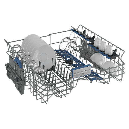 Beko BDFN36551XWP mosogatógép, 15 teríték, inverter motor, Wifi, automatikus ajtónyitás, 59.8x60x85 cm, acélszürke szín 