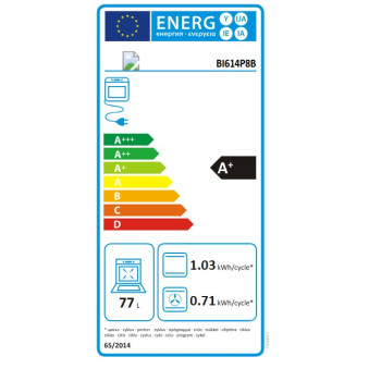 Hisense BI614P8B beépíthető sütő, 77L, pirolitikus tisztítás, Wifi, 59.5x56.4x59.5 cm, fekete szín