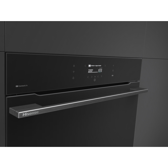 Hisense BI614P8B beépíthető sütő, 77L, pirolitikus tisztítás, Wifi, 59.5x56.4x59.5 cm, fekete szín
