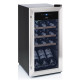 Eta 952890010GN kompresszoros borhűtő, 15 palackos kapacitás, állítható hőmérséklet-tartomány: 5-18 °C, fekete színű rozsdamentes acél ezüst kerettel, 44L, 34.5x45x69.3 cm