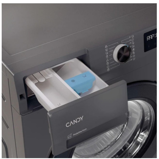 Candy BR 26SSB6G-S elöltöltős mosógép, 6 kg, gőz, Wifi, inverter motor, 59.5x42x85 cm, antracit szín 