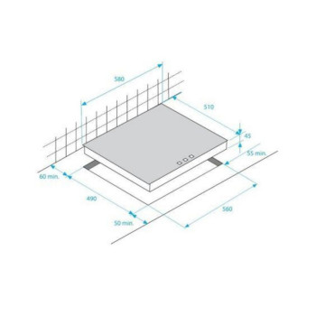 Beko HIC64402T beépíthető kerámialap, 60x51x3.7 cm, fekete szín 