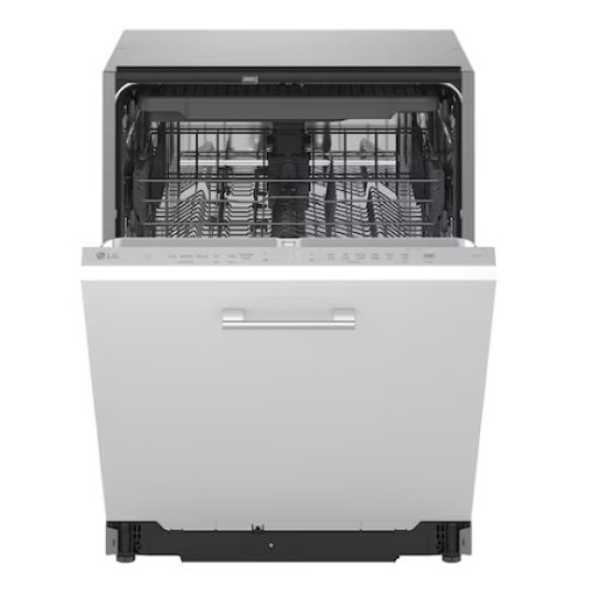 LG DB273TX teljesen beépíthető mosogatógép, 14 teríték, inverter motor, 3 kosár, automatikus ajtónyitás, 59.8x55.4x81.5 cm