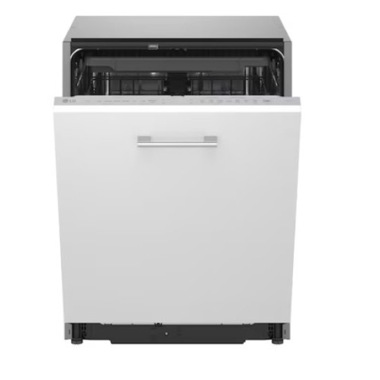 LG DB375TXS teljesen beépíthető mosogatógép, 14 teríték, inverter motor, 3 kosár, Wifi, automatikus ajtónyitás, 59.8x55.4x81.5 cm
