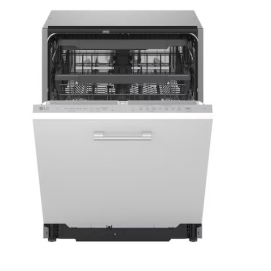 LG DB375TXS teljesen beépíthető mosogatógép, 14 teríték, inverter motor, 3 kosár, Wifi, automatikus ajtónyitás, 59.8x55.4x81.5 cm