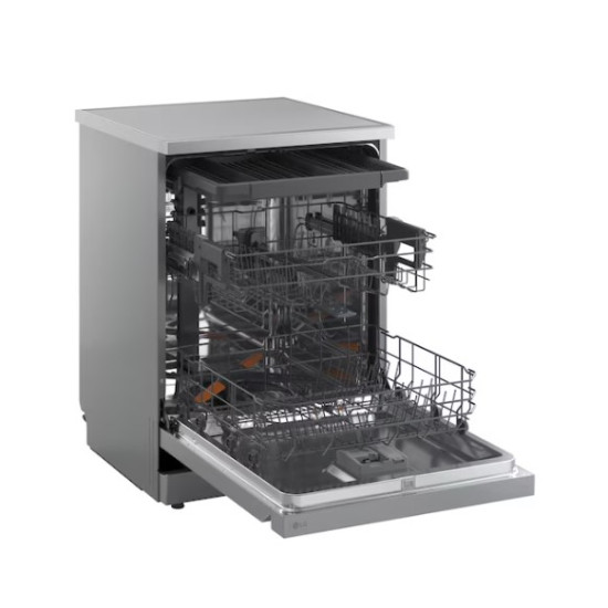 LG DF273FVS mosogatógép, 14 teríték, inverter motor, automatikus ajtónyitás, Wifi, 60x60x85 cm, hamvas ezüst szín 