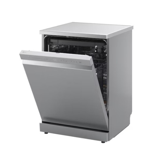 LG DF273FVS mosogatógép, 14 teríték, inverter motor, automatikus ajtónyitás, Wifi, 60x60x85 cm, hamvas ezüst szín 