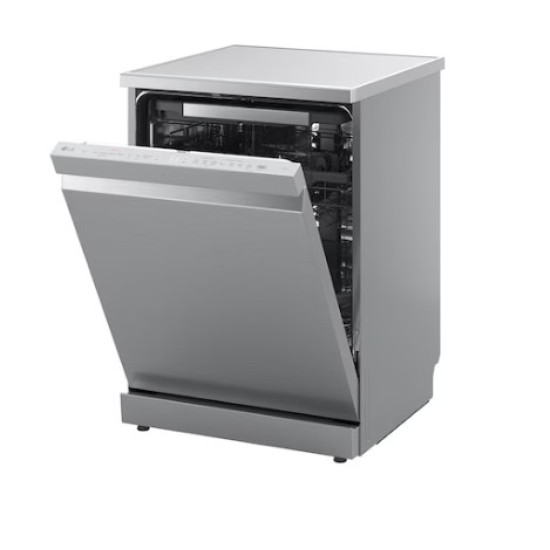 LG DF375HVS mosogatógép, 14 teríték, inverter motor, 3 kosár, automatikus ajtónyitás, 60x60x85 cm, hamvas ezüst szín 