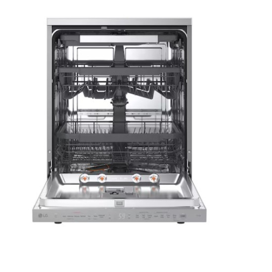 LG DF375HVS mosogatógép, 14 teríték, inverter motor, 3 kosár, automatikus ajtónyitás, 60x60x85 cm, hamvas ezüst szín 