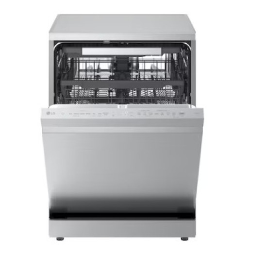 LG DF375HVS mosogatógép, 14 teríték, inverter motor, 3 kosár, automatikus ajtónyitás, 60x60x85 cm, hamvas ezüst szín 