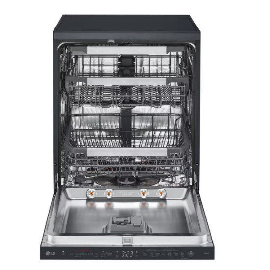 LG DF587HMS mosogatógép, 14 teríték, inverter motor, 3 kosár, automatikus ajtónyitás, 60x60x85 cm, matt fekete szín 