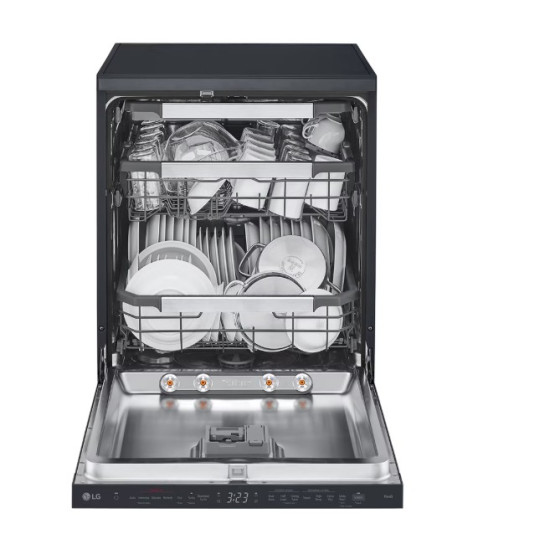 LG DF587HMS mosogatógép, 14 teríték, inverter motor, 3 kosár, automatikus ajtónyitás, 60x60x85 cm, matt fekete szín 