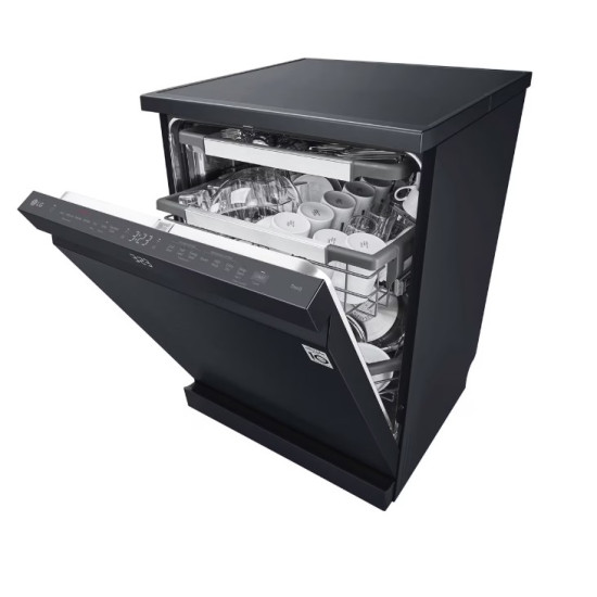 LG DF587HMS mosogatógép, 14 teríték, inverter motor, 3 kosár, automatikus ajtónyitás, 60x60x85 cm, matt fekete szín 