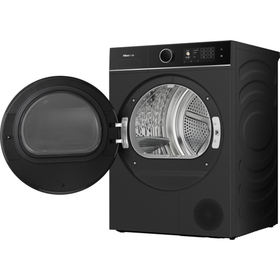 Hisense DH5I104BBAB hőszivattyús szárítógép, 10 kg, Wifi, gőz, inverter motor, 59.5x64x84.5 cm, fekete szín 