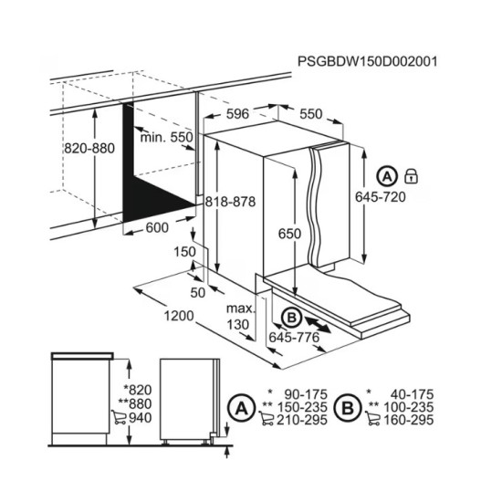 Electrolux EES48401L teljesen beépíthető mosogatógép, 3 kosár, 14 teríték, automatikus ajtónyitás, 59.6x55x81.8 cm 