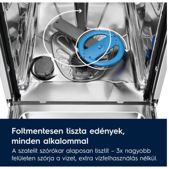 Electrolux EES48401L teljesen beépíthető mosogatógép, 3 kosár, 14 teríték, automatikus ajtónyitás, 59.6x55x81.8 cm 
