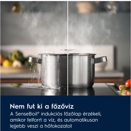 Electrolux EIS62453IT beépíthető indukciós kerámialap, Bridge összekapcsolható főzőzóna, 58x51x4.4 cm, fekete szín 